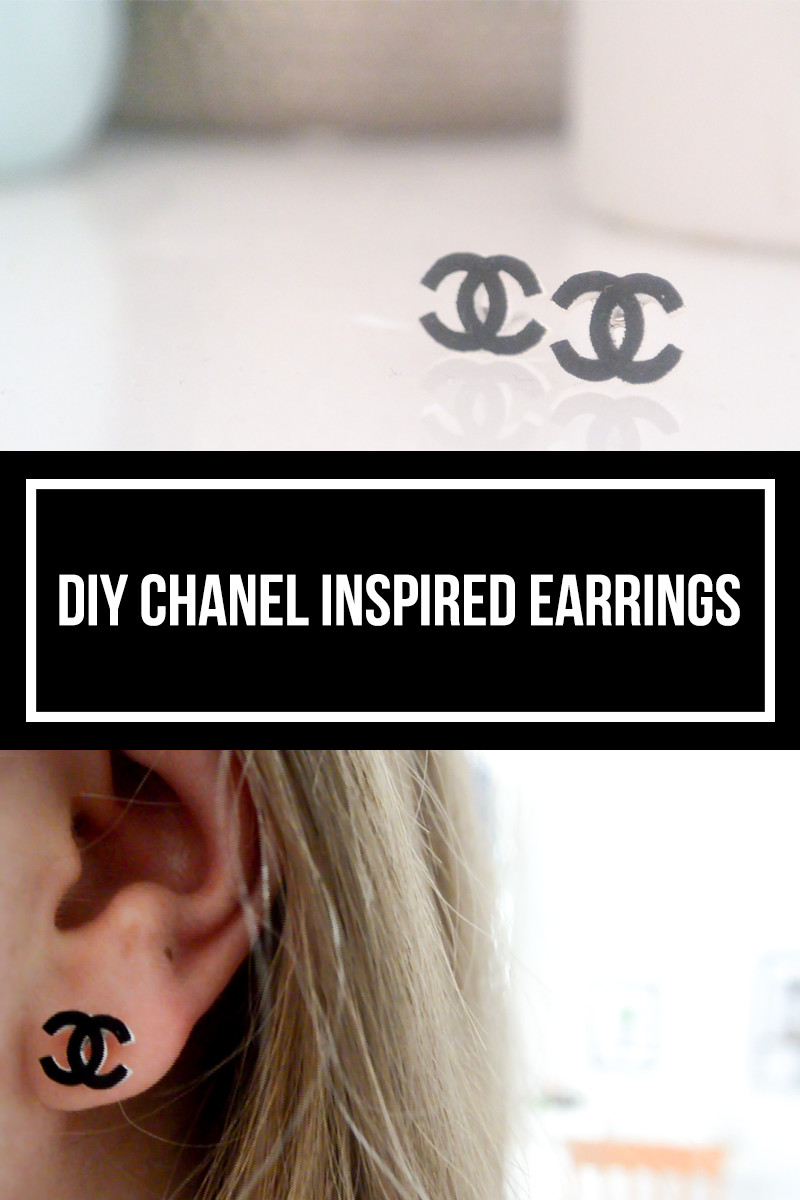 DIY chanel inspired earrings. How to make chanel inspired earrings with shrink plastic. The tiny honeycomb blog