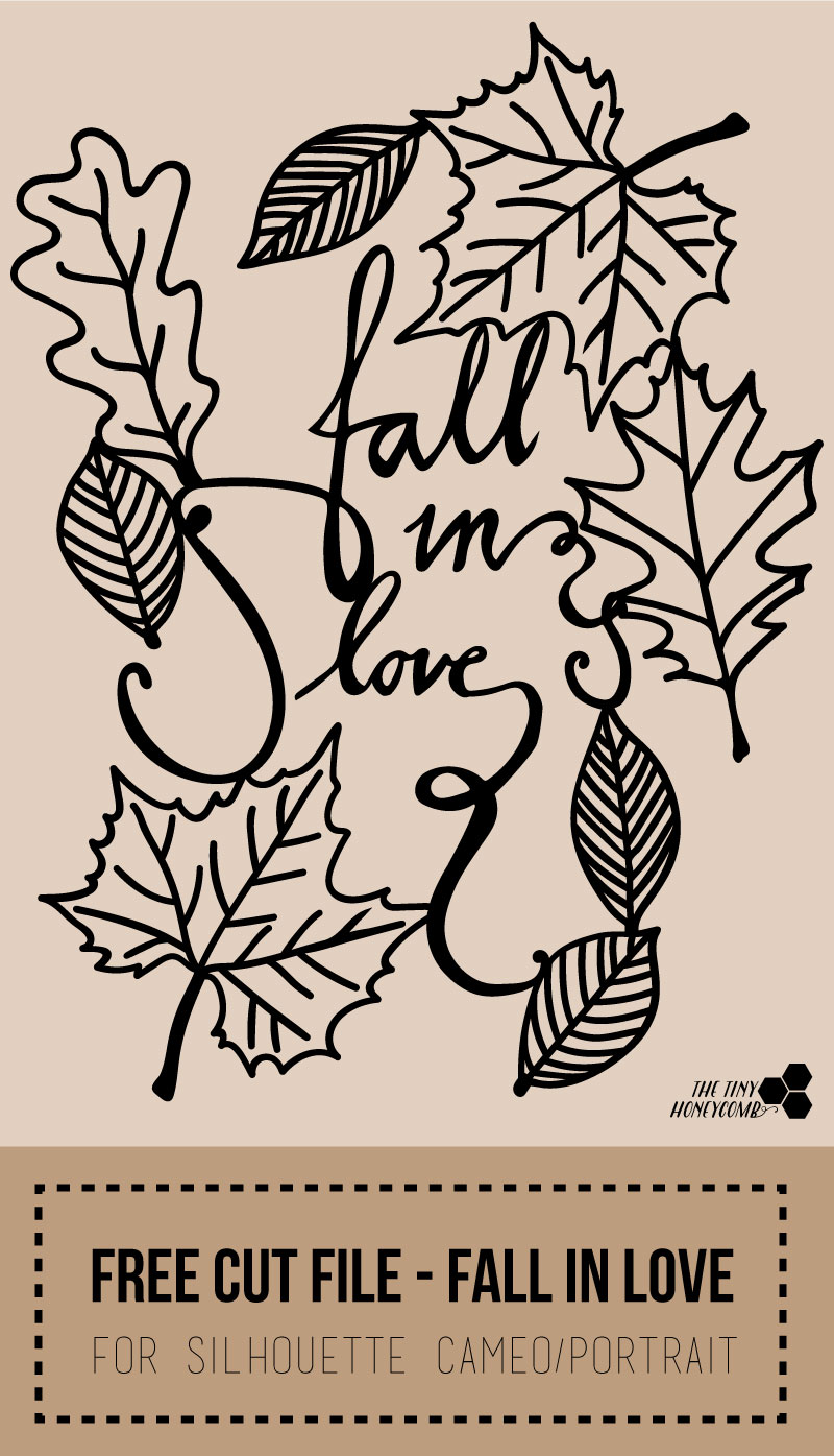 free cut file for the silhouette, fall in love