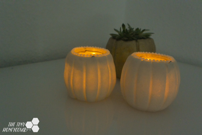 DIY pumpkin lanterns made with salt dough