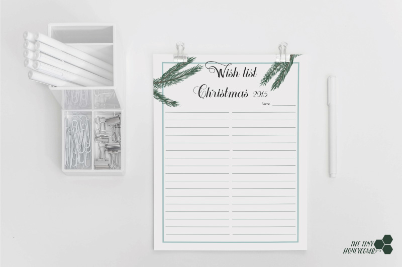 Christmas planner. Free printables. Wish list 2015