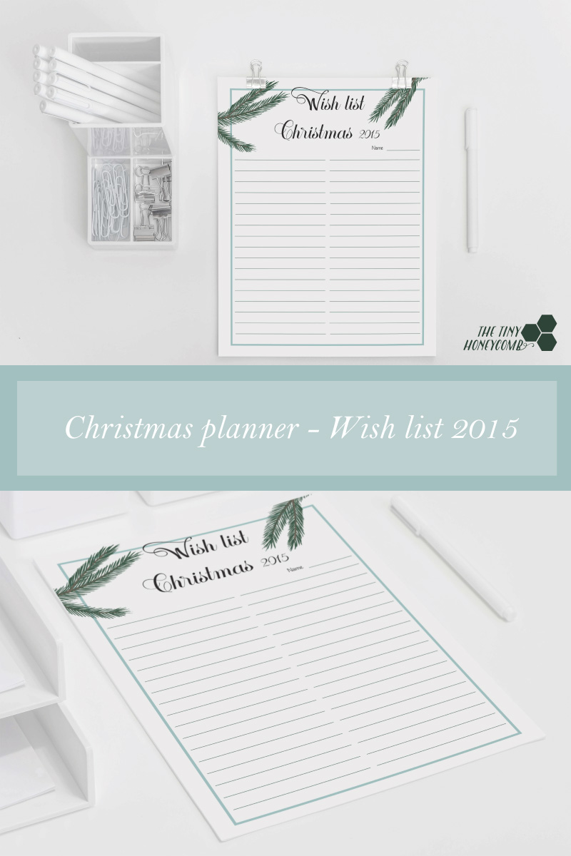 Christmas planner - Wish list 2015. Free printable planner. 