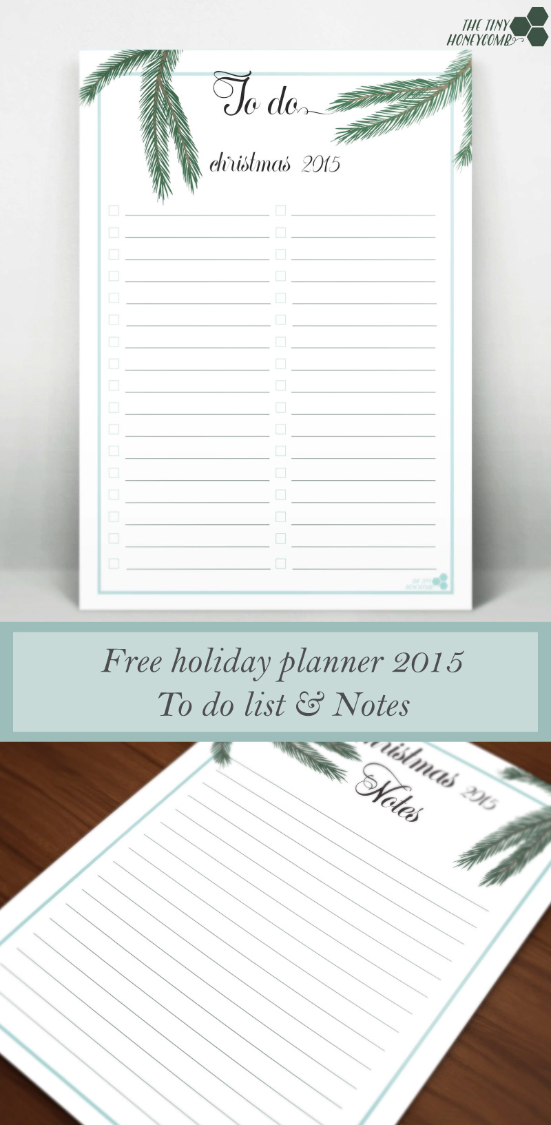 Notes and To do Printable lists for this christmas. Free Christmas planner 2015