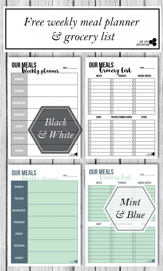 Free weekly meal planner + a grocery list. Getting organized in the new year - let's plan our meals