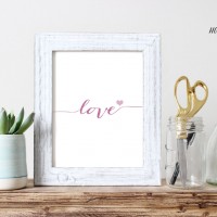 Free printable for valentine's day. love. simple and elegant for your home decor