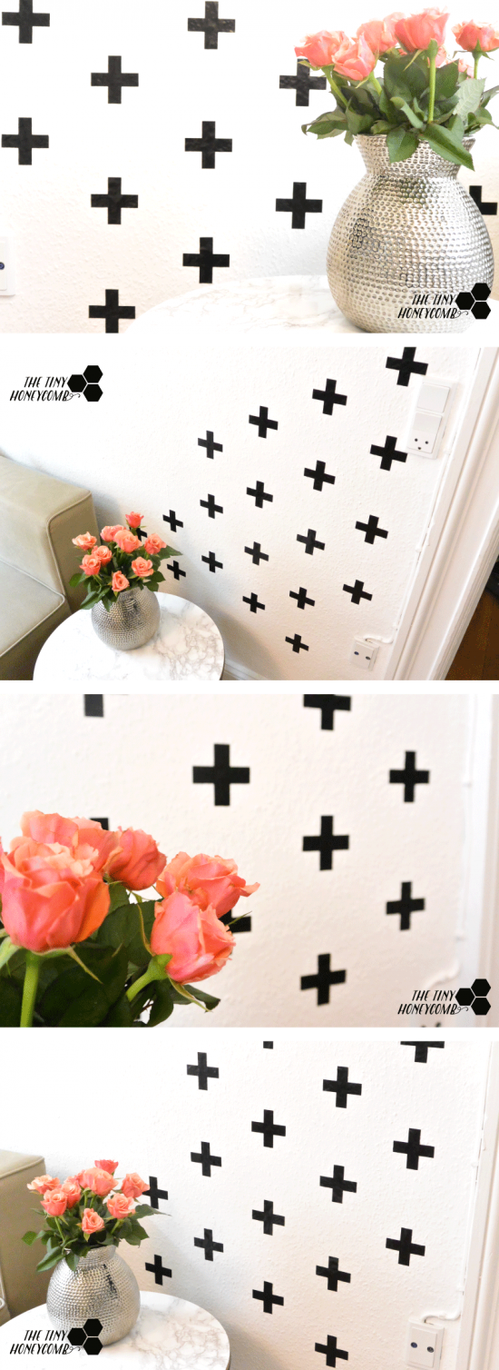 How to easily make a swiss cross pattern on your wall made from vinyl
