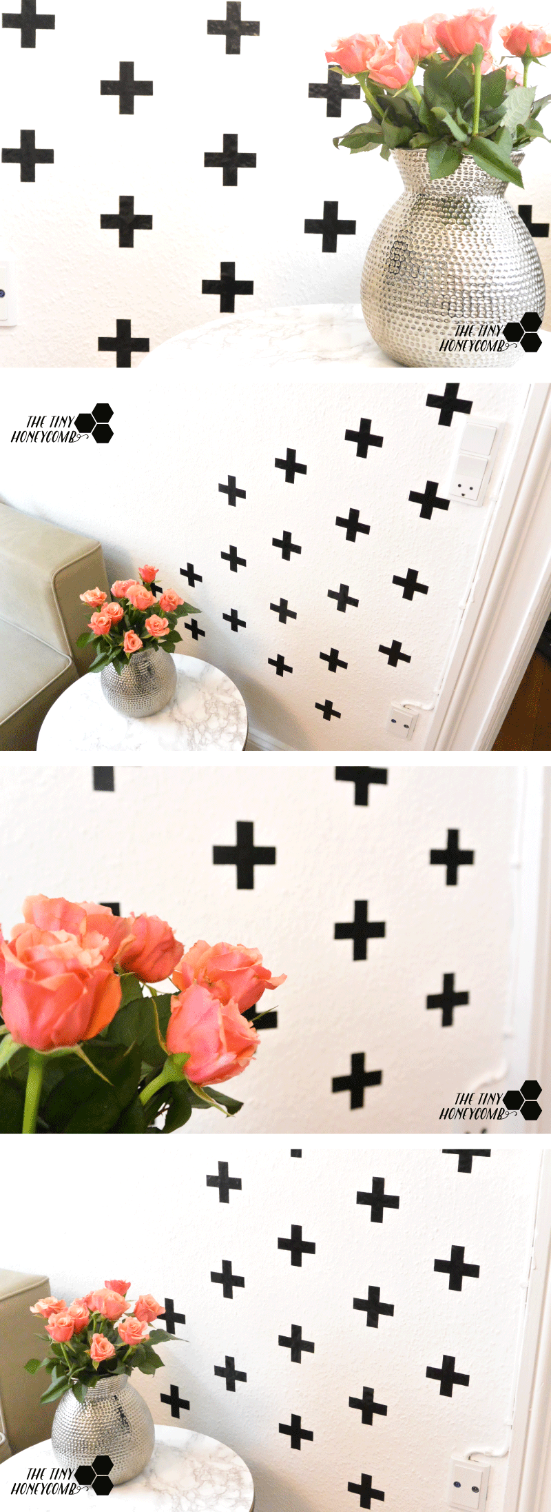 DIY Swiss cross pattern as wall decor - how to easily make an art piece on your wall using vinyl