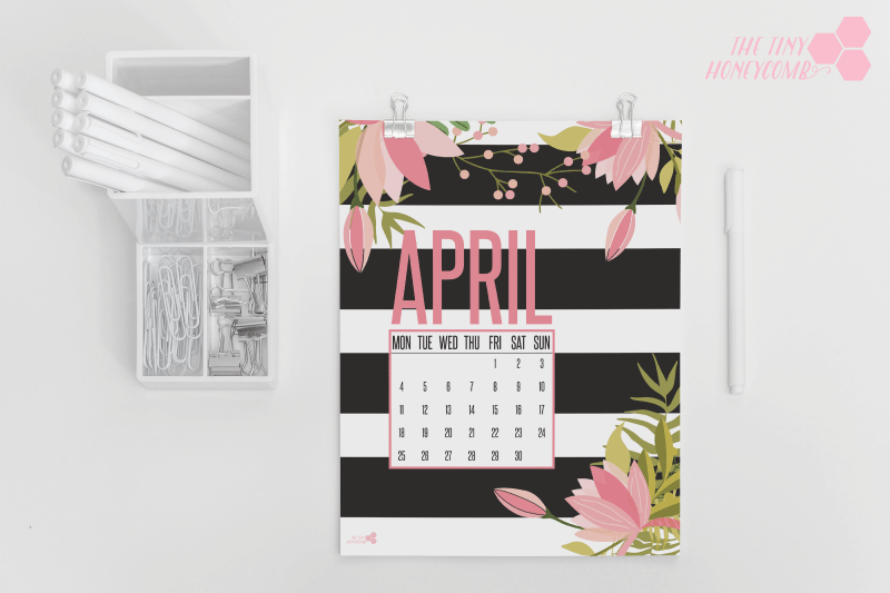 Free printable calendar for Apri
