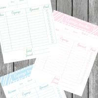 Printable expense tracker free in three different colors