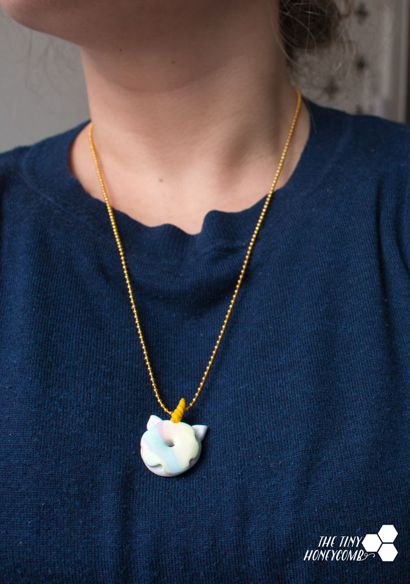 DIY Unicorn donut necklace The Tiny Honeycomb