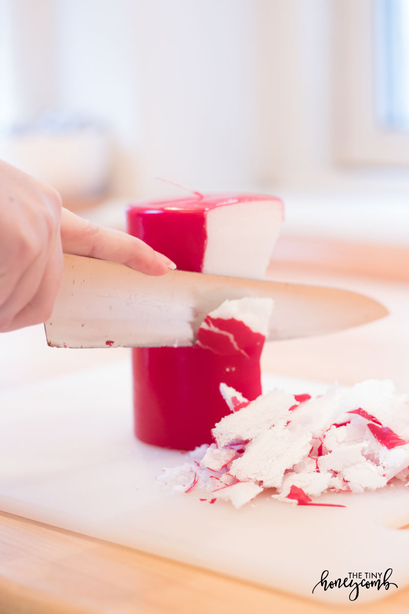 Cut your wax into smaller pieces before melting it in a double boiler